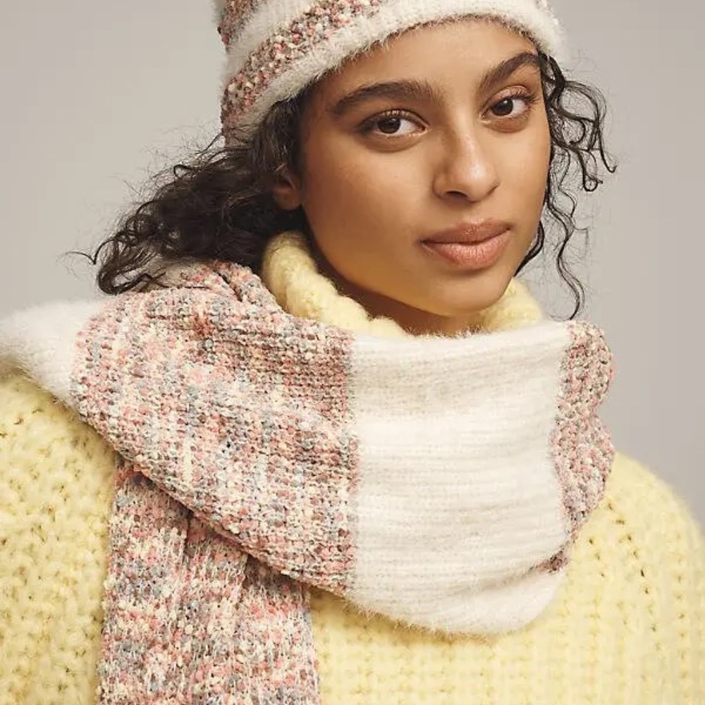 NWT Anthropologie BLUE Cozy Popcorn Beanie - Picture 3 of 3